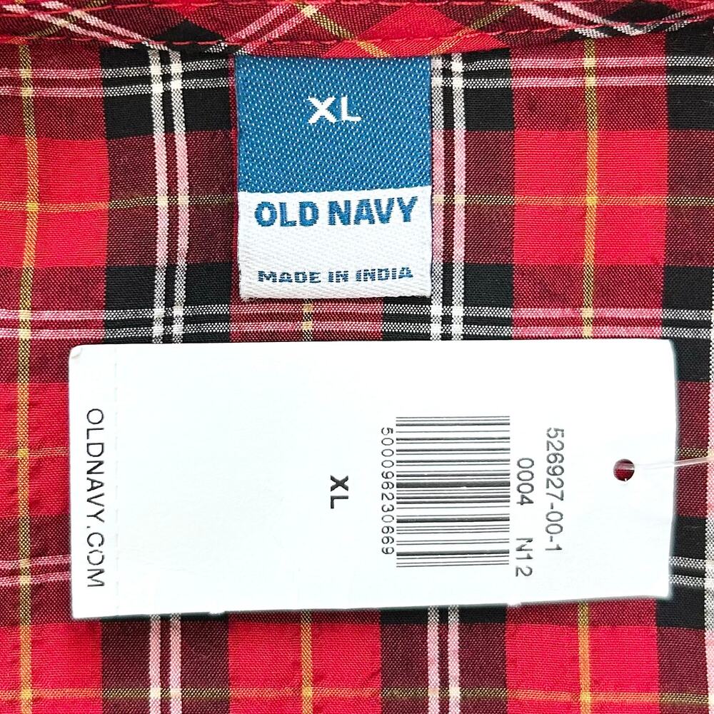 Old Navy XL Red Tartan Plaid V-Neck Wrap Long Sleeve Holiday Mini Dress NWT - Picture 3 of 13